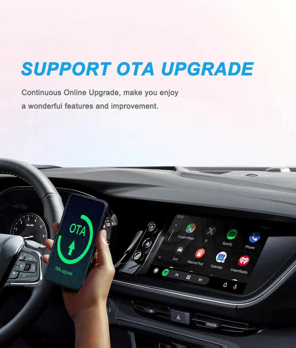 Wired to Wireless CarPlay & Android Auto Adapter – 2-in-1 Smart Box with Auto Connect for Mazda, Audi, Kia, Ford