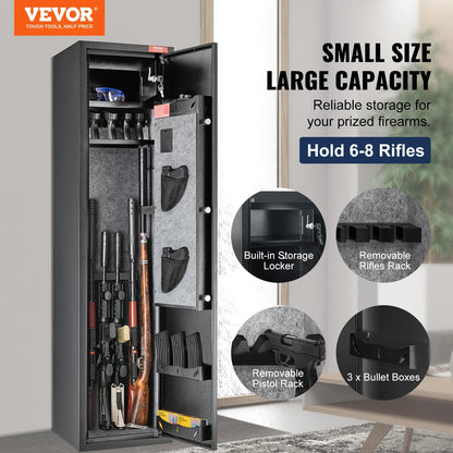 SucceBuy 3-8 Gun Safe – Digital Keypad Lock Cabinet with Removable Shelf for Rifles & Pistols