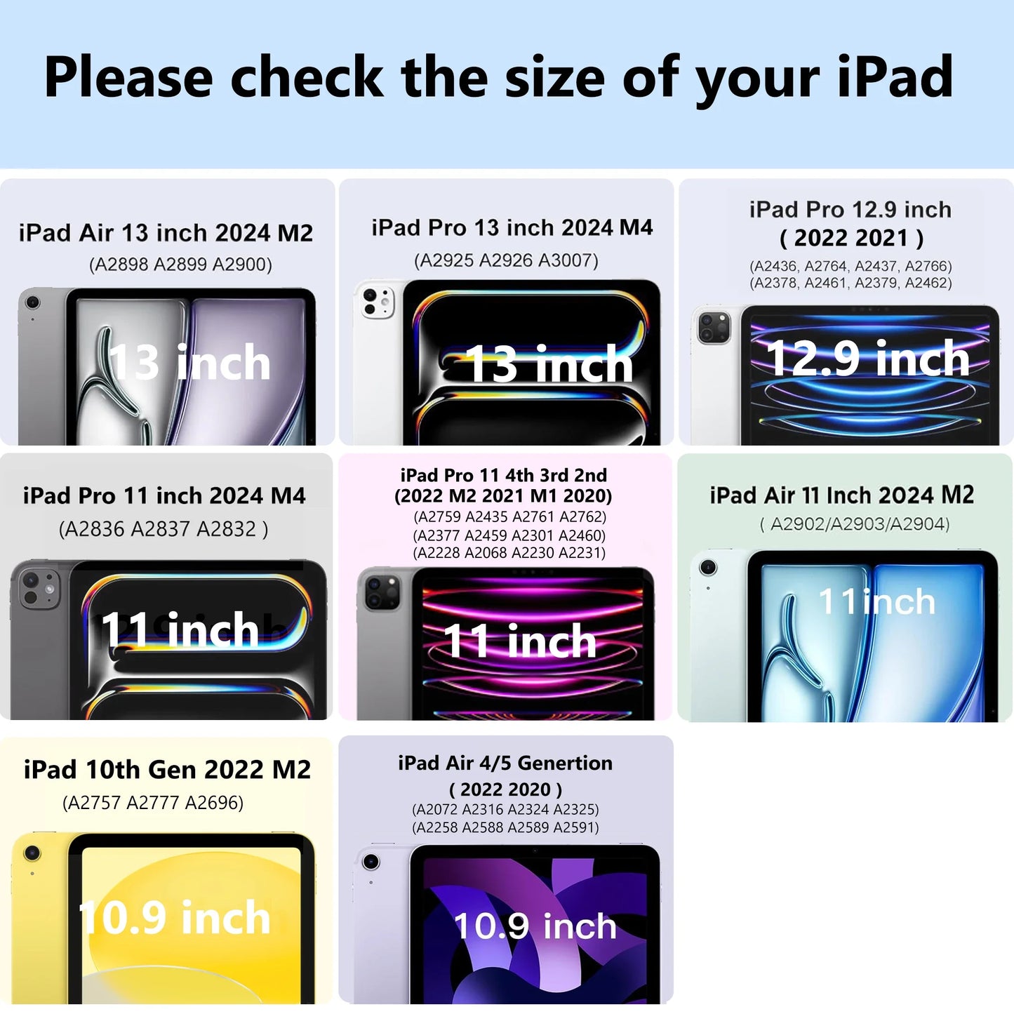 Magnetic Trifold Stand Case for iPad Pro & Air – Slim Fit for iPad Pro 12.9, Air 5/6, M4/M2 (2024 & 10th Gen)