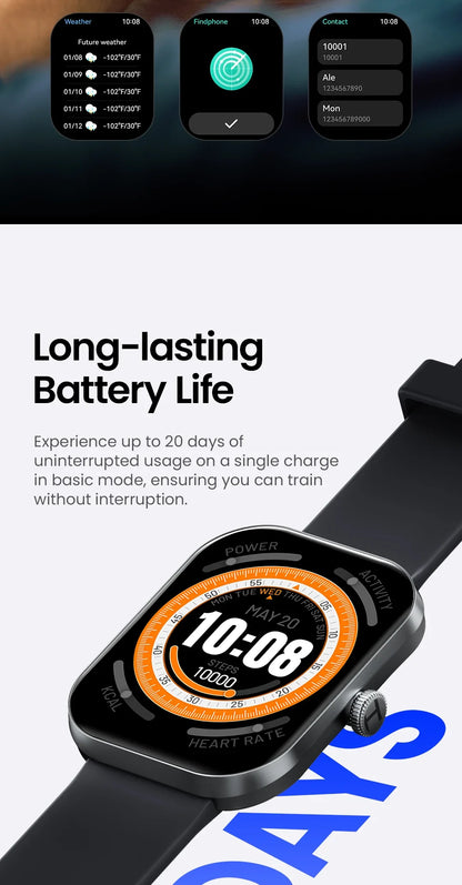 HAYLOU Watch S6 Smartwatch — 2.01" HD Display, Bluetooth Voice Calls, IP68 Waterproof Fitness Tracker