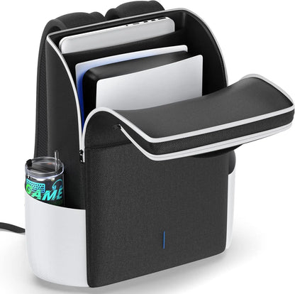 PS5 Backpack Carrying Case – Full Protection Travel Bag for PS5/Slim/Pro Console, Large Capacity Storage Bag Compatible with PS Portal