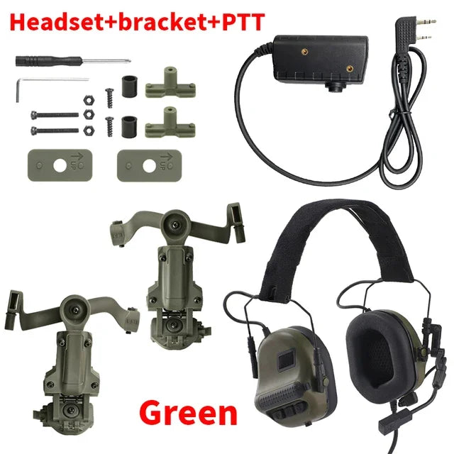 ARM NEXT F10 Tactical Headset — Noise-Canceling Hunting & Shooting Headphones with Brackets, Compatible with Wendy M-LOK ARC Helmet