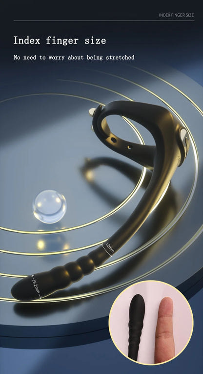 Adjustable Vibrating Penis Ring – Delayed Ejaculation, Enlargement, Prostate & Anal Massage Adult Male Sex Toy