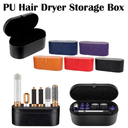 Portable PU Hair Dryer Storage Case – Large Capacity Dustproof Bag for Curling Tools & Accessories