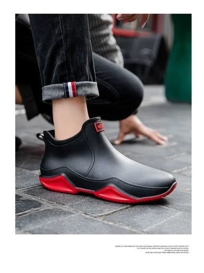 New Waterproof Rain Shoes for Women & Men – Ankle Rain Boots, Anti-Slip, Wear-Resistant, Plush for Summer & Winter