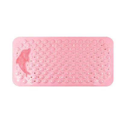 Dolphin Rectangular Non-Slip Bath Mat – 35x70cm PVC Anti-Skid Bathroom & Bathtub Foot Rug