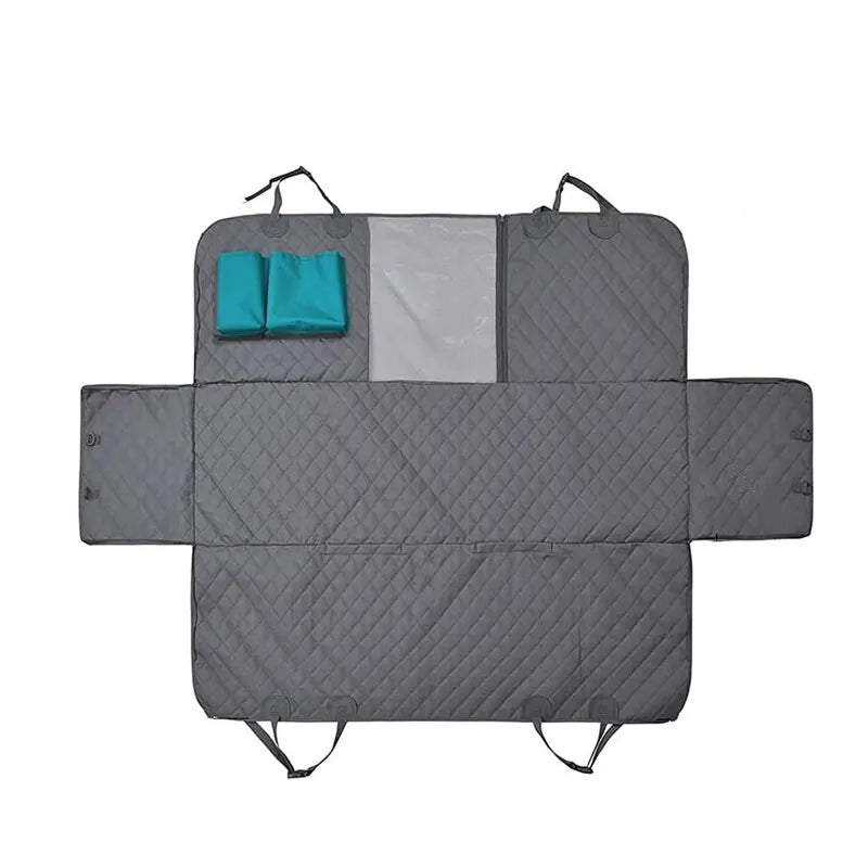 Double Zipper Car Pet Seat Pad: Waterproof Dirt-Resistant Cushion for Solid Color Cars - Suitable for Multiple Models, Rear Seats Protection - 143×153CM