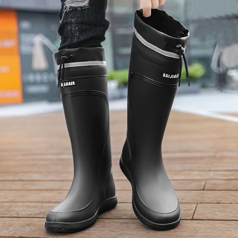 Men’s Waterproof Rain Shoes – Four-Season Non-Slip Soft Sole Outdoor Work & Water Boots