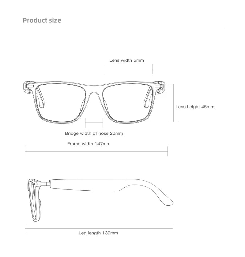 2025 Smart Glasses M01 – Bluetooth Sunglasses with Polarized, Blue Light Filtering Lenses, Waterproof for Men