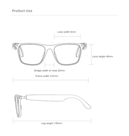 2025 Smart Glasses M01 – Bluetooth Sunglasses with Polarized, Blue Light Filtering Lenses, Waterproof for Men