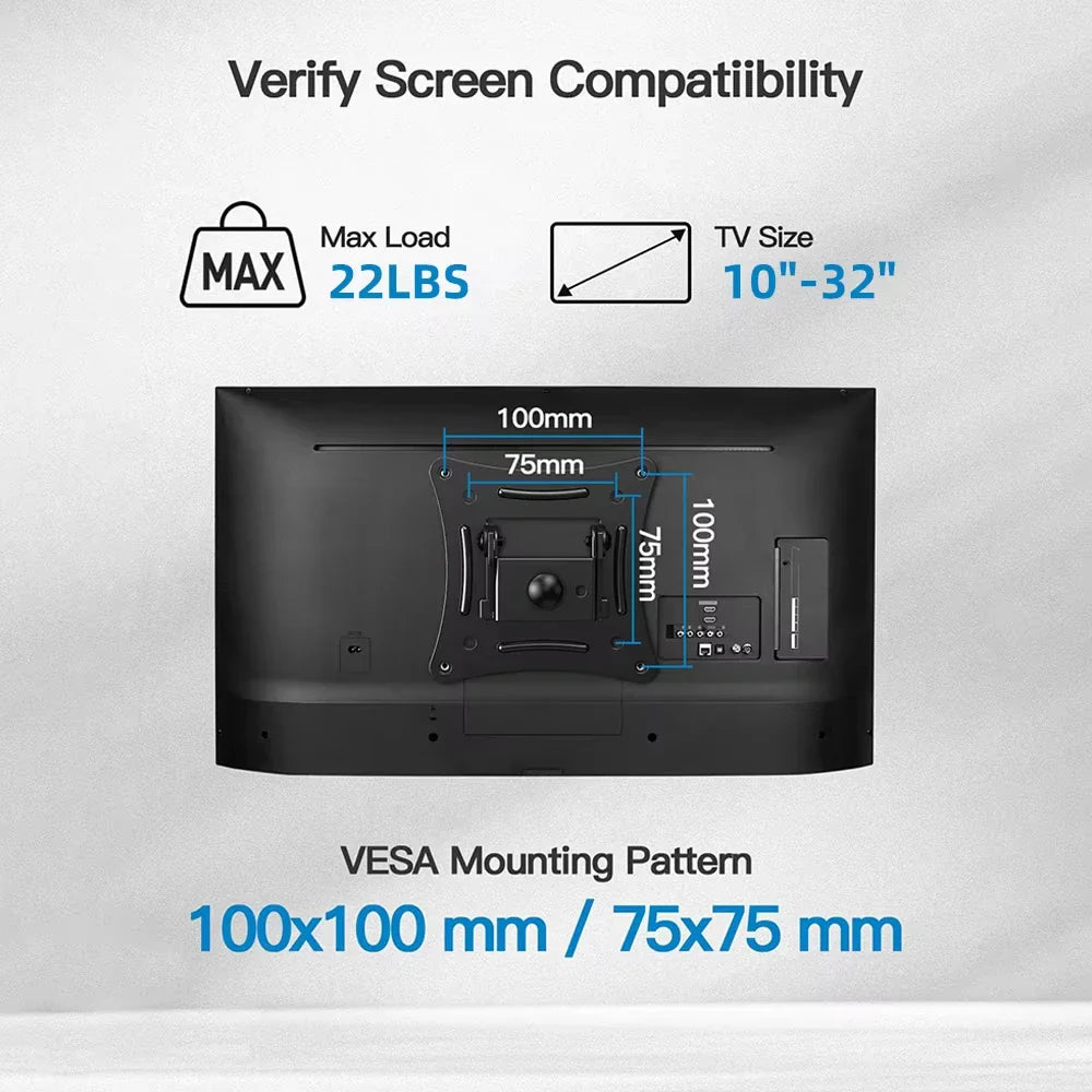 Full Motion TV Wall Mount – Swivel, Tilt & Extend Bracket for 10–32in Flat & Curved TVs