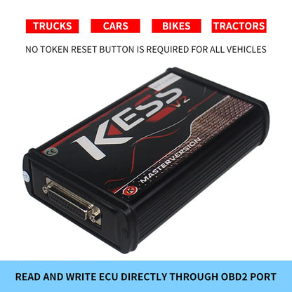 Online Unlimited KESS 2.80 EU Red & KTAG V7.020 OBD2 ECU Chip Tuning Tools – 4 LED Programmer with Version 5.017 Software