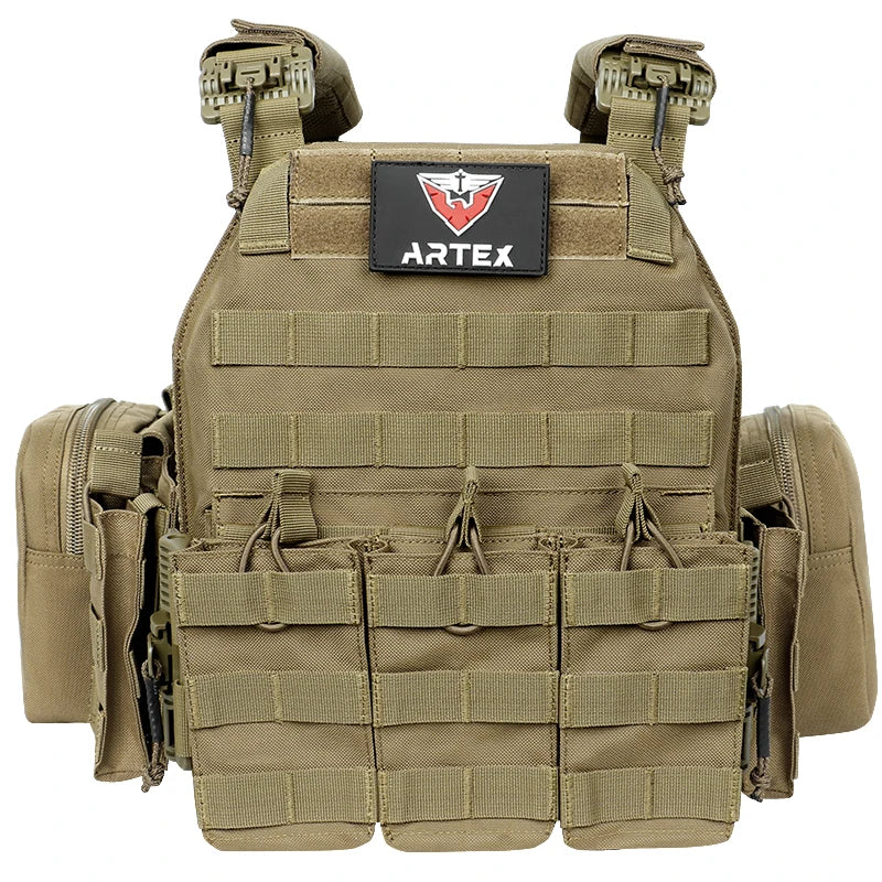 ARTEX Tactical Vest – 1000D Nylon, Quick Release, 6094K with Triple Magazine Pouch for Hunting & Airsoft Combat