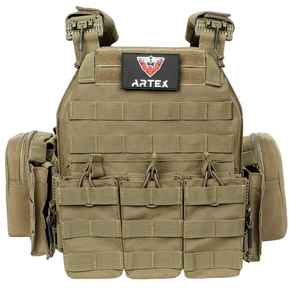 ARTEX Tactical Vest – 1000D Nylon, Quick Release, 6094K with Triple Magazine Pouch for Hunting & Airsoft Combat