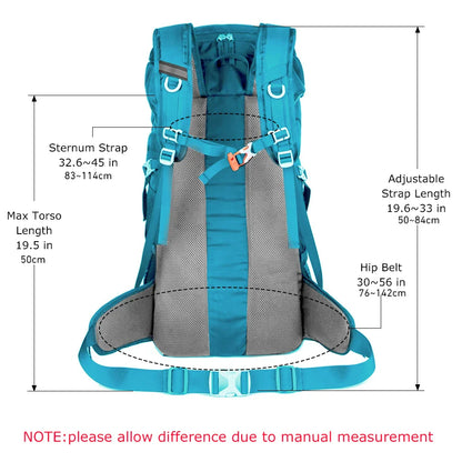 WESTTUNE 50L Hiking Backpack - Multifunctional Mountaineering Bag with Rain Cover for Travel, Trekking, and Camping