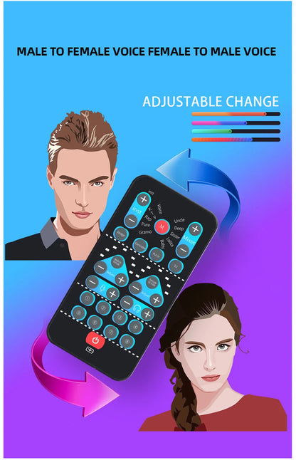 M10 Portable Voice Changer Device – Male to Female Switch, Karaoke & Live Sound Tuning Card