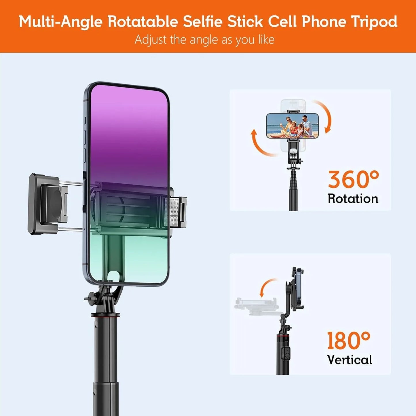 130cm Selfie Stick Tripod – Portable Retractable Smartphone Stand with Wireless Remote Control