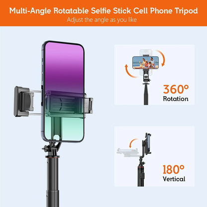 130cm Selfie Stick Tripod – Portable Retractable Smartphone Stand with Wireless Remote Control