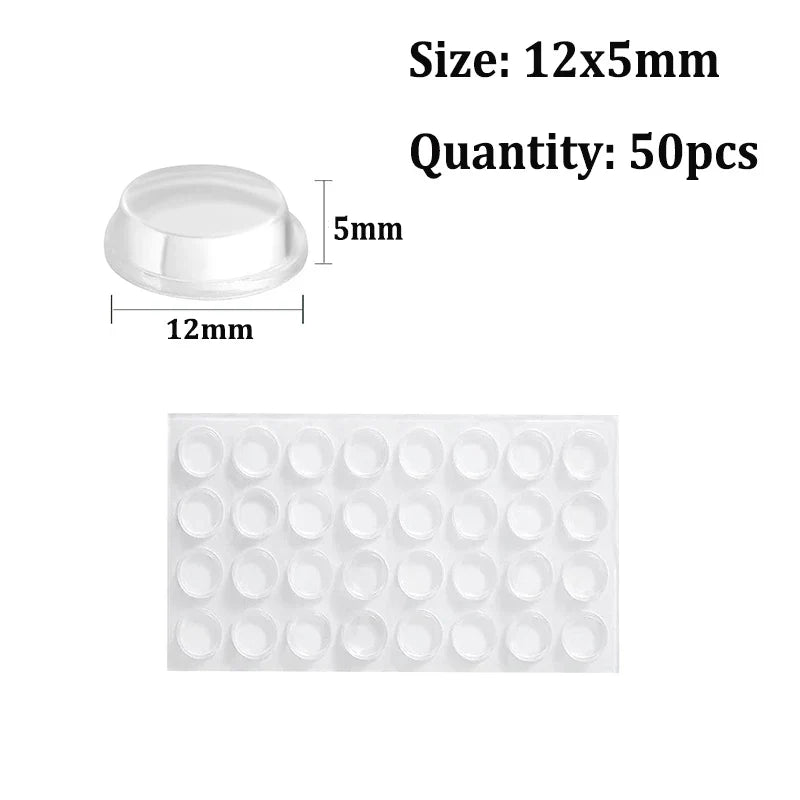 18–100PCS Self-Adhesive Silicone Door Stops – Cabinet Bumpers & Rubber Cushion Pads for Furniture Protection