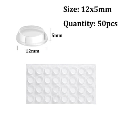 18–100PCS Self-Adhesive Silicone Door Stops – Cabinet Bumpers & Rubber Cushion Pads for Furniture Protection