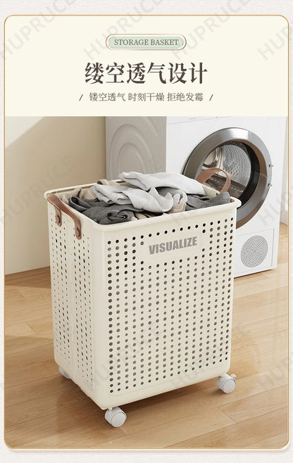 Foldable Laundry Hamper with Wheels — Portable Clothes Basket for Washing & Storage
