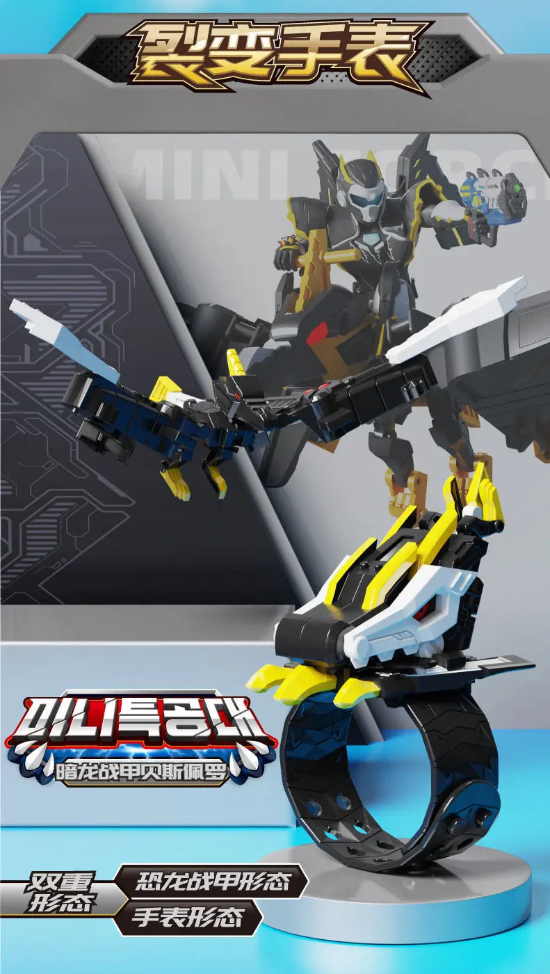 Genuine Mini Secret Service Watch Toy – Boy's Mecha Deformation Robot & Super Dinosaur Power