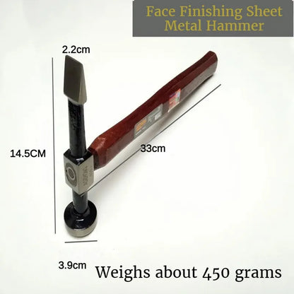 Sheet Metal Hammer with Walnut Wood Handle – Professional Multifunctional Auto Body & Mechanical Workshop Car Repair Tool