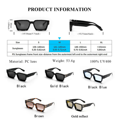 Ruiao Retro Black Millionaire Sunglasses – Luxury Square Designer Shades for Men & Women (2024)