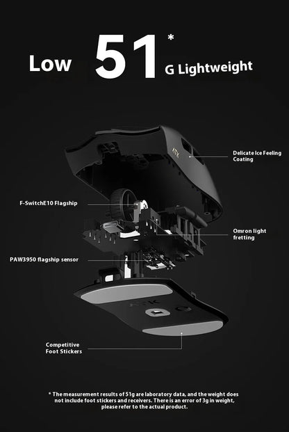 NEW ATK X1 Ultimate Wireless Gaming Mouse — PAW3950 Ultra, 8K Polling Rate, 2.4G, 0.3ms, 500mAh, 750IPS, 42,000 DPI for PC & Laptop