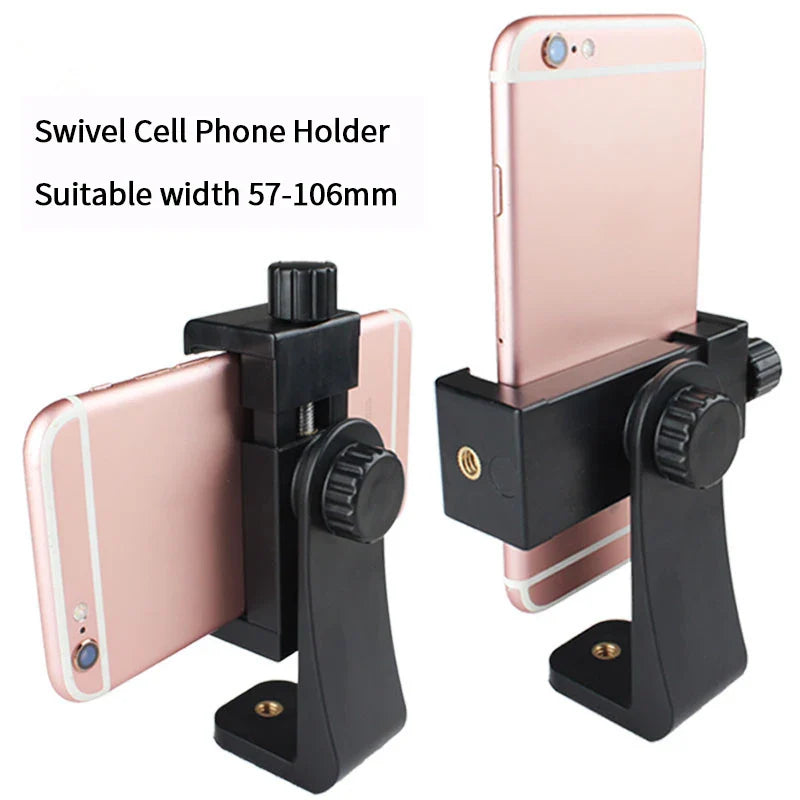 Rotatable Tripod Phone Mount Holder with Standard Screw Adapter, Digital Camera Bracket, Compatible with iPhone and Most Cellphones