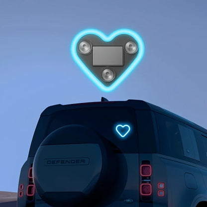 Solar-Powered LED Car Window Neon Lights — Heart-Shaped RGB-Free Color-Changing Interior Atmosphere Light