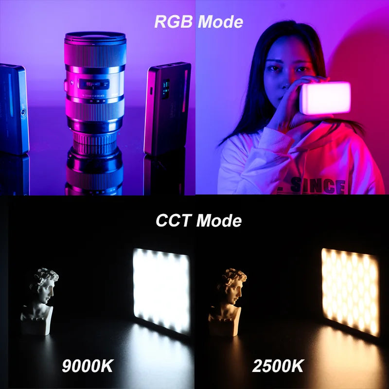 Ulanzi VL120 Full Color RGB Video Light – Dimmable 2500K-9000K LED Photography & Vlog Fill Light for Cameras