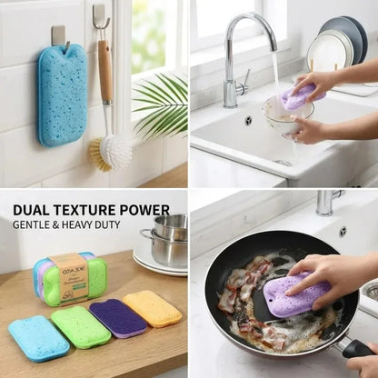 Kitchen Cleaning Sponge - Soft Absorbent Rust Scrubbing Pad for Dishwashing and Household Cleaning