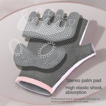 Women's Half Finger Sports Gloves – Anti-Slip, Shock-Absorbing, Breathable Fitness and Outdoor Gloves