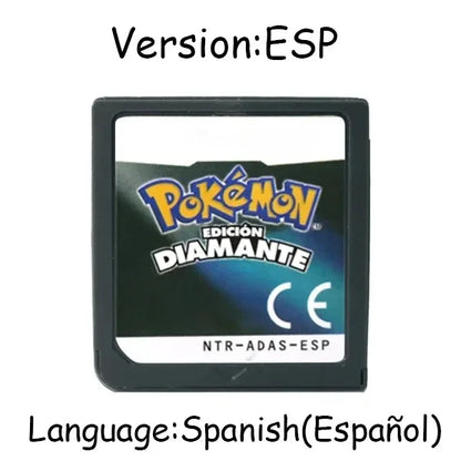 Pokemon Series DS Game Cartridge – Platinum, Pearl, Diamond, HeartGold, SoulSilver, Multilingual for NDS/3DS Consoles