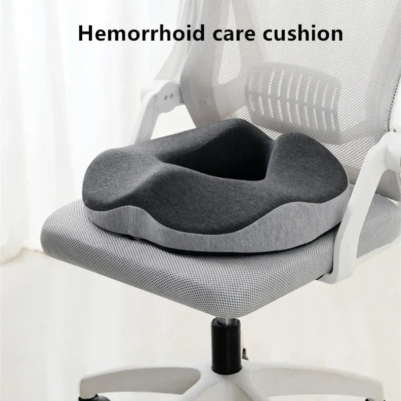 Ergonomic Memory Foam Donut Seat Cushion — Office & Home Comfort Pillow for Tailbone Pain, Hemorrhoids, Sciatica, Bed Sores
