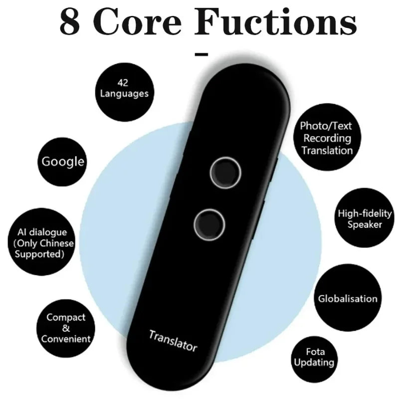 2024 T4 Portable Wireless Smart Voice Translator – 40 Languages Real-Time Two-Way Instant Translation Device with App & Bluetooth Support