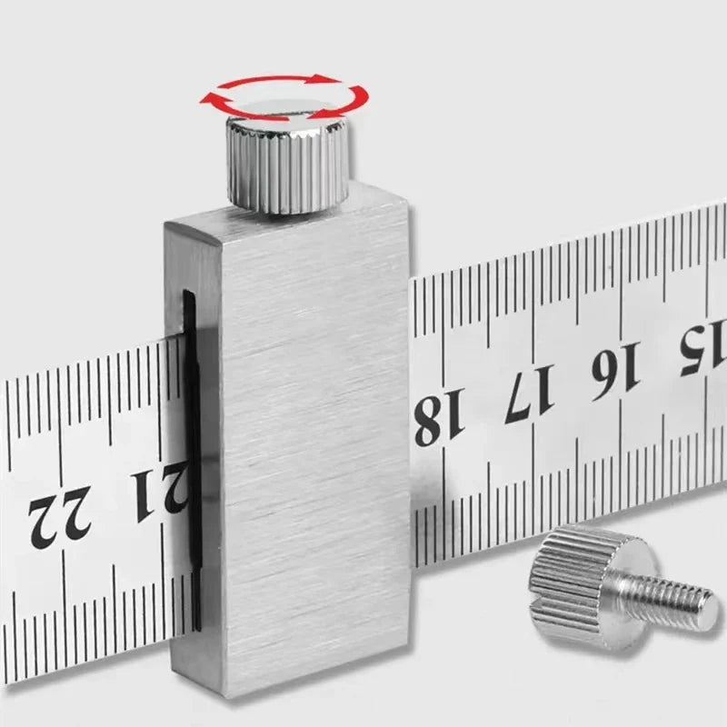 Metal Carpenter Square Ruler — Woodworking Measuring & Marking Gauge with Positioning Block