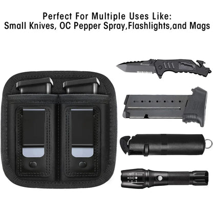 Nylon Magazine Pouch Holster – 9mm Concealed Carry Mag Case with Clip for Glock 19/21/92, Handgun Mag Pouch