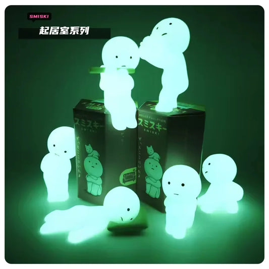 Smiski Living Room Series Glowing Elf Blind Box – Cute Luminous Doll Desk Decoration & Surprise Toy Gift