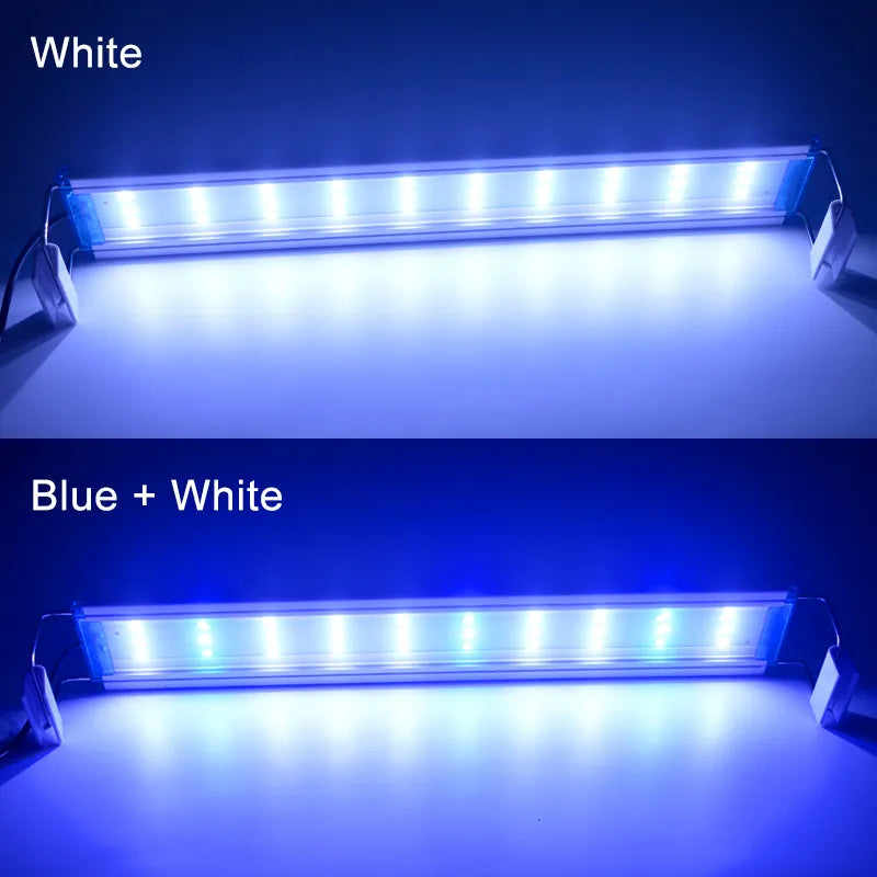 Super Slim Aquarium LED Light: Waterproof Bright Clip Lamp for Fish Tanks - Blue LED Grow Lighting for Aquatic Plants, 220v