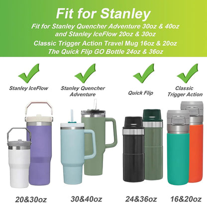 40oz Silicone Cover for Stanley Quencher Tumbler – Protective IceFlow Boot Sleeve with Handle