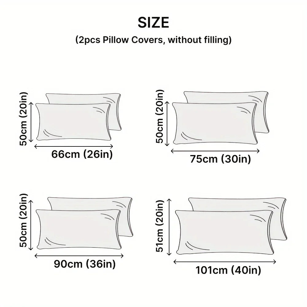 2-Piece Zippered Waterproof Pillow Covers – Oil-Resistant Knitted Pillow Protectors for Bed