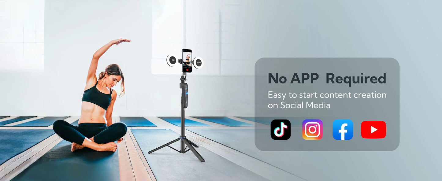 Smartphone Selfie Stick Gimbal Stabilizer – Anti-Shake Pan-Tilt Tripod with Bluetooth Remote & AI Follow