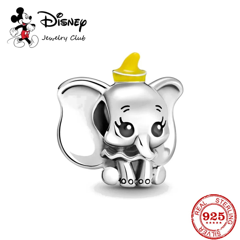 New 925 Sterling Silver Mickey Minnie Vinnie Charm – Beaded Fit for Original Pendant Bracelet, DIY Ladies Jewelry