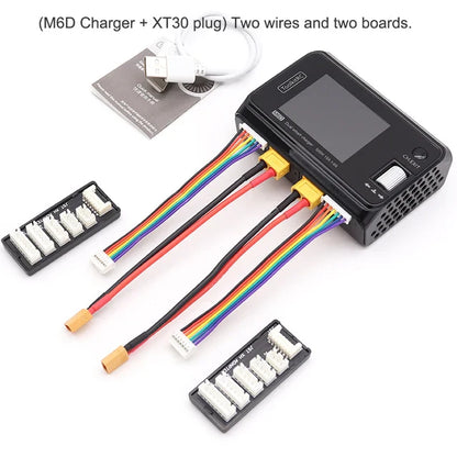 ToolkitRC M6D 500W 15A Dual Channel MINI Smart Charger Discharger for 1-6S LiPo Batteries with SC100 XT60 & Charging Board