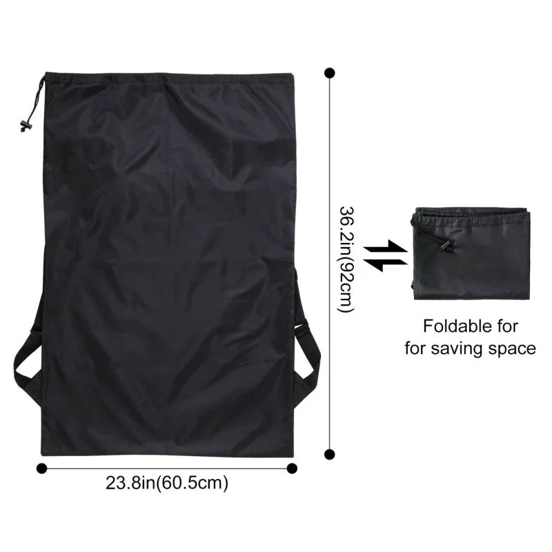 Large Heavy-Duty Polyester Laundry Bag — Drawstring Backpack for School & Camping