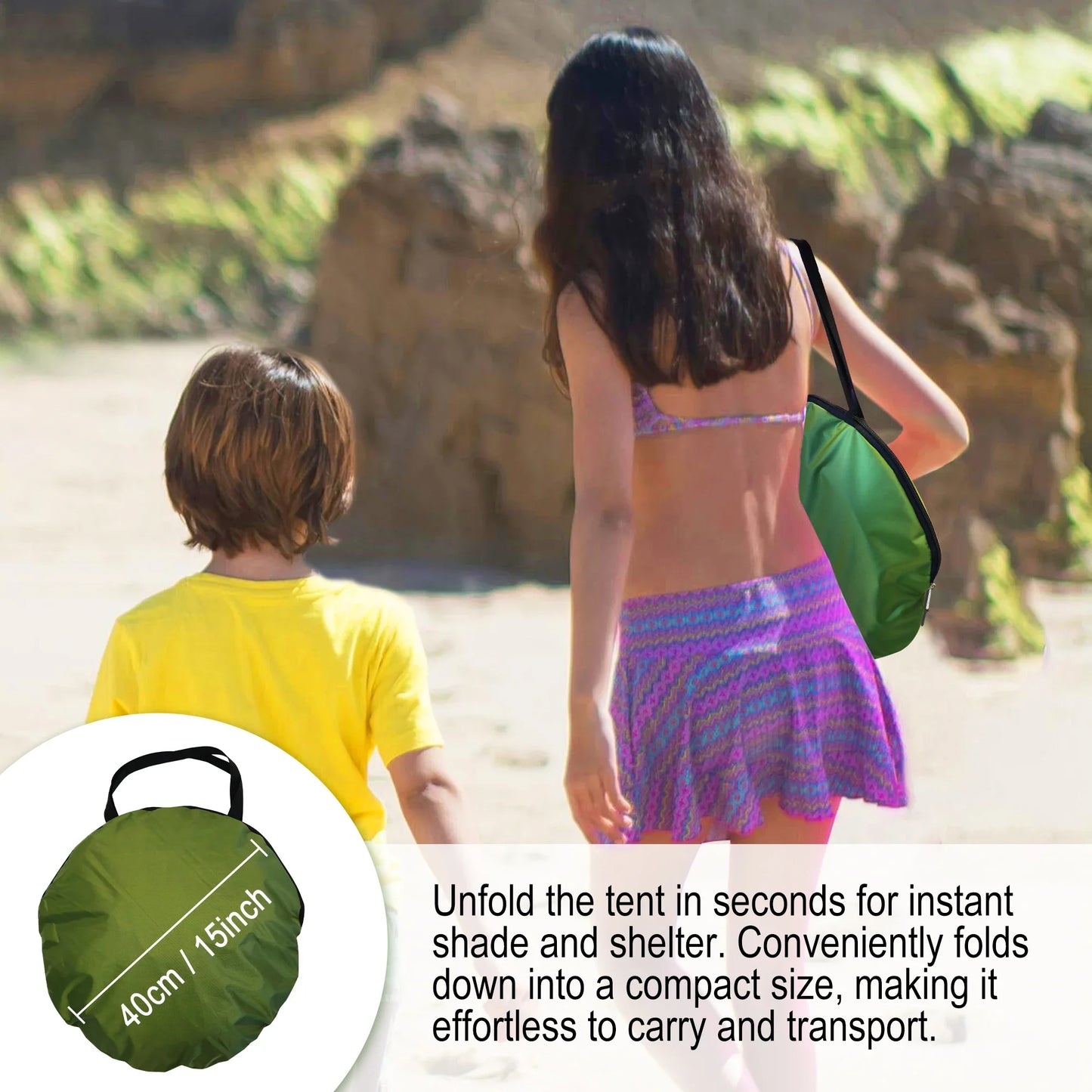 UV-Resistant Waterproof Pop-Up Beach Tent – Sun Shade Shelter for Camping