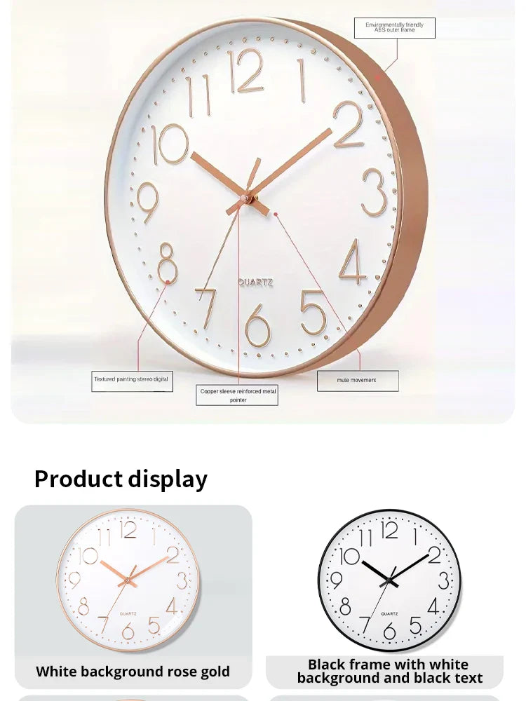 8-Inch Silent Quartz Wall Clock – Hole-Free Minimalist Cubic Digital Clock for Living Room & Bedroom Decor