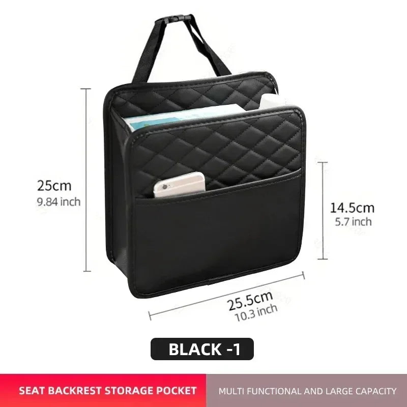 2024 Multi-Functional Car Seat Storage Bag – Leather Garbage Bag & Portable Trash Can for Most Models